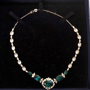Swarovski Green with clear crystal necklace
